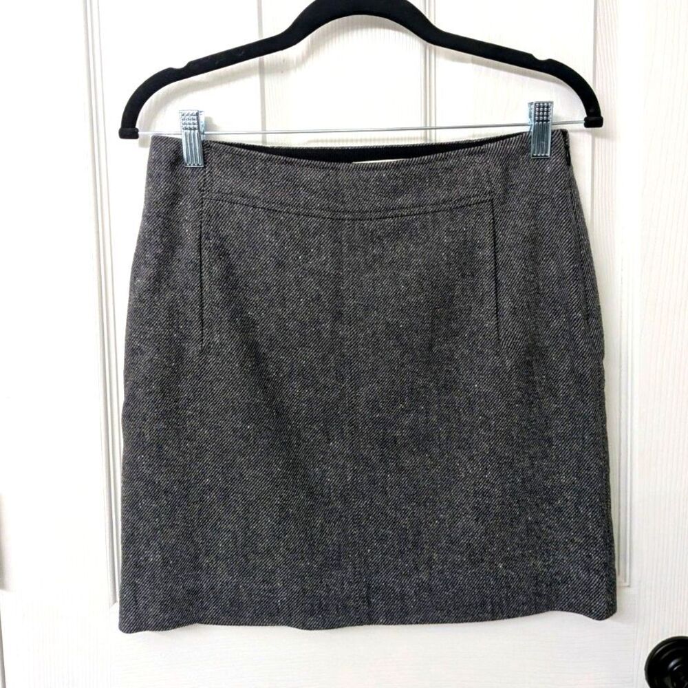 Banana Republic Grey & Black Tweed Wool Skirt | SZ 2